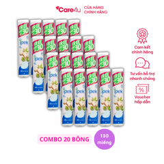 Combo 20 Bông Tẩy Trang Ipek 130 Miếng - Sợi Bông 100% Cotton Mềm Mại, Dùng Tẩy Trang và Vệ Sinh Da Mặt