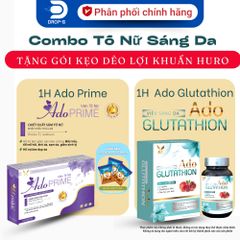 (Chính hãng) Combo Tố Nữ, Sáng Đẹp Da [1H TPBVSK Ado Prime tím+1H TPBVSK Ado Glutathion]_2Hx30 viên