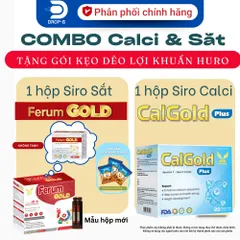(Chính hãng) Combo bổ sung sắt và canxi [1H TPBVSK Ferum gold + 1H TPBVSK Calgold plus] - 2H x 20ống