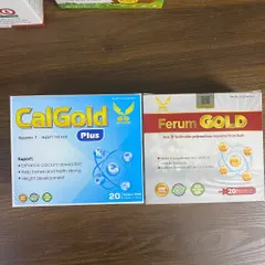 (Chính hãng) Combo bổ sung sắt và canxi [1H TPBVSK Ferum gold + 1H TPBVSK Calgold plus] - 2H x 20ống