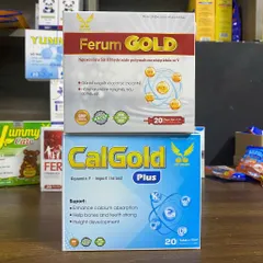 (Chính hãng) Combo bổ sung sắt và canxi [1H TPBVSK Ferum gold + 1H TPBVSK Calgold plus] - 2H x 20ống