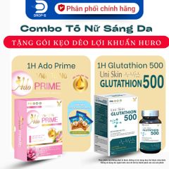 (Chính Hãng) Combo Tố Nữ, Sáng đẹp da [TPBVSK Ado Prime hồng + TPBVSK Glutathion 500] - 2H/60 viên