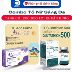 (Chính Hãng) CB Tố Nữ, Sáng Đẹp Da [TPBVSK Ado Prime tím + TPBVSK Uniskin Glutathion 500]-2H/60 viên