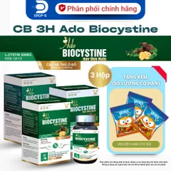 (Chính hãng) Combo 3 Hộp Viên Uống Hỗ Trợ Da, Tóc, Móng [3H TPBVSK Ado Biocystine] - 3Hx30 viên