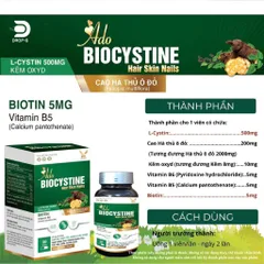 (Chính hãng) Combo 3 Hộp Viên Uống Hỗ Trợ Da, Tóc, Móng [3H TPBVSK Ado Biocystine] - 3Hx30 viên