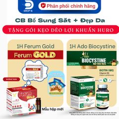 (Chính hãng) CB bổ sung Sắt và Đẹp da, móng, tóc [TPBVSK Ferum Gold + TPBVSK AdoBiocystine] - 2Hx30v