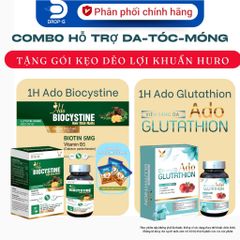 (Chính hãng) Combo Hỗ Trợ Da-Tóc-Móng [TPBVSK Ado Glutathion + TPBVSK Ado Biocystine] - 2Hx30 viên