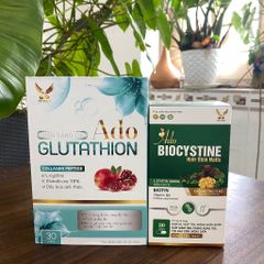 (Chính hãng) Combo Hỗ Trợ Da-Tóc-Móng [TPBVSK Ado Glutathion + TPBVSK Ado Biocystine] - 2Hx30 viên