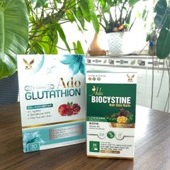 (Chính hãng) Combo Hỗ Trợ Da-Tóc-Móng [TPBVSK Ado Glutathion + TPBVSK Ado Biocystine] - 2Hx30 viên