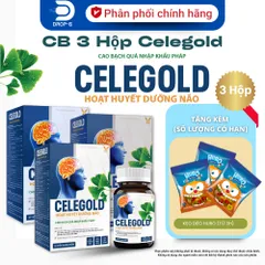 (Chính Hãng) Combo 3 Hộp Hỗ Trợ Hoạt Huyết, Tuần Hoàn Não [3H TPBVSK Celegold] - 3H x 30viên