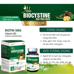 (Chính hãng) Combo 2H Viên Uống Hỗ Trợ Đẹp Da, Tóc, Móng [2H TPBVSK Ado Biocystine]_2Hx30 viên