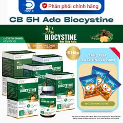 (Chính hãng) Combo 5H Hỗ trợ đẹp da, tóc, móng [5H TPBVSK Ado Biocystine]- 5Hx30 viên