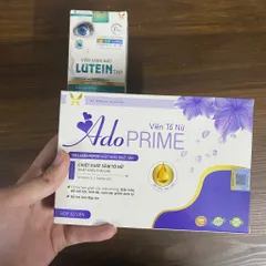 (Chính Hãng) Combo Nội Tiết Tố Nữ, Sáng Mắt [1H TPBVSK Ado Prime Tím + 1H TPBVSK Lutein] - 2Hx30viên