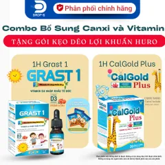 (Chính Hãng) CB bổ sung Canxi và Vitamin D3K2 [TPBVSK Grast 1 + TPBVSK Calgold plus hươu] - 2H/210ml