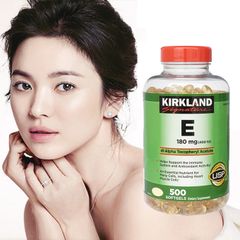 Vitamin E 400 I.U Kirkland - Viên Uống Dưỡng Ẩm, Làm Sáng Da và Ngăn Ngừa Nếp Nhăn, 500 Viên