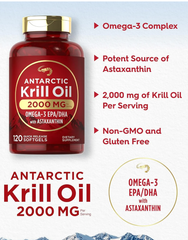 120 viên Dầu nhuyễn thể Carlyle Antarctic Krill Oil 2000mg Omega 3 - Bổ sung Omega-3 tốt cho tim mạch, não bộ, khớp và giảm viêm khớp.