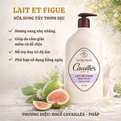 Sữa Tắm Rogé Cavaillès Lait Bain Douche 1L – Dưỡng Ẩm Dịu Nhẹ, 4 Mùi Hương Pháp