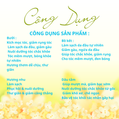 Dầu Gội MỘC AN Hỗ Trợ Rụng Tóc - Tinh Chất Bưởi, Bồ Kết, Hương Nhu, Dâu Tằm, Dưỡng Tóc Khỏe Mềm 500ML