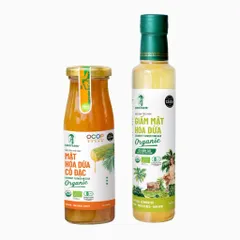 Combo giấm hoa dừa và mật hoa dừa cô đặc Sokfarm tốt cho hệ tiêu hoá 627355