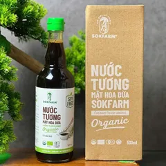 Nước tương mật hoa dừa organic Sokfarm 500ml - Dòng ít muối 627346