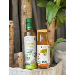 Combo giấm hoa dừa và mật hoa dừa cô đặc Sokfarm tốt cho hệ tiêu hoá 627355