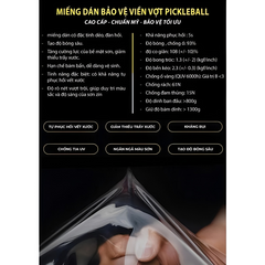 Dán Viền Bảo Vệ Vợt Pickleball trong suốt chống trầy xước, phù hợp cả vợt 14mm và16mm