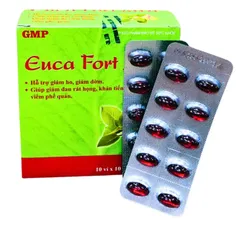 Viên uống EUCA FORT MDP Hỗ trợ giảm ho, giảm đờm, giảm đau rát họng, giảm khản tiếng - Hộp 10 vỉ x 10 viên nang mềm