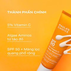Paula's choice Kem chống nắng dưỡng ẩm giúp làm sáng và đều màu da với 5% Vitamin C SPF 50 chính hãng nhập khẩu Mỹ