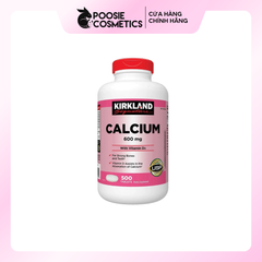 Viên uống Canxi Kirkland Calcium 600mg D3 500 viên của Mỹ