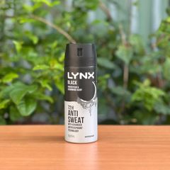 Xịt khử mùi LYNX - LYNY Black frozen Pear & Cedarwood scent 72h anti sweat - LYNX Black night 165ml 628956