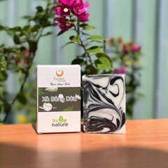 Xà bông dừa than hoạt tính hương bạc hà kết hợp hương thảo Escoco - Handmade Nature soap Activated charcoal bar soap