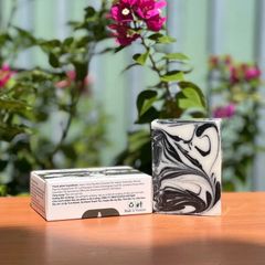 Xà bông dừa than hoạt tính hương bạc hà kết hợp hương thảo Escoco - Handmade Nature soap Activated charcoal bar soap