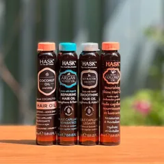 Dầu dưỡng phục hồi và làm bóng tóc Hask Oil 18 mL Argan, Keratin, Coconut 629253