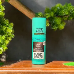 Xịt phủ bạc tạm thời cho tóc L'Oréal Paris Magic Retouch màu Nâu Đậm (Dark Brown)