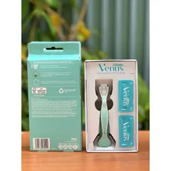Dao cạo 5 lưỡi Gillette Venus Deluxe Smooth Sensitive 1 cán 2 đầu thay 629687