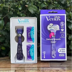 Dao cạo Venus 5 lưỡi Gillette Venus tím Deluxe Smooth Swirl + 2 Blade Refills 629766
