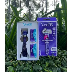 Dao cạo Venus 5 lưỡi Gillette Venus tím Deluxe Smooth Swirl + 2 Blade Refills 629766