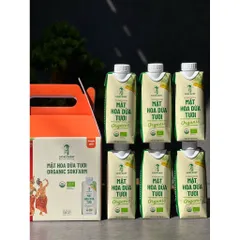 [Hộp Quà Tết Dừa Khai Lộc] Combo 6 Hộp Mật hoa dừa tươi Organic Sokfarm 330ml - Hộp quà tết