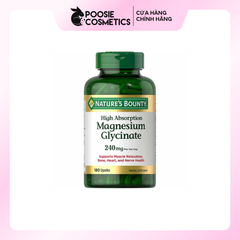 Viên uống bổ sung Magie Glycinate hấp thụ cao Nature's Bounty 240 mg 180 viên 630035