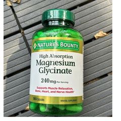 Viên uống bổ sung Magie Glycinate hấp thụ cao Nature's Bounty 240 mg 180 viên 630035