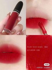 Son Kem MAC 975 Ruby Boo Đỏ Thuần - Màu Đỏ Tươi Chất Dưỡng Mềm Mịn - Phong Cách Trang Điểm Nổi Bật