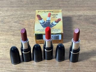 Set 3 Cây Son Mini MAC Cherish Me - Dưỡng Môi Mịn Màng, Màu Sắc Đẹp Chuẩn Ruby Rouge, Quà Tặng Thời Thượng