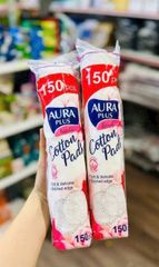 Bông Tẩy Trang Aura 150 Miếng - Mềm Mịn, Không Xơ Bông - Sản Phẩm Làm Đẹp Thiết Yếu Cho Da