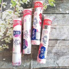 Bông Tẩy Trang Aura 150 Miếng - Mềm Mịn, Không Xơ Bông - Sản Phẩm Làm Đẹp Thiết Yếu Cho Da