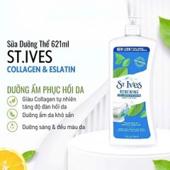 Dưỡng Thể St.Ives Collagen & Elastin 621ml (xanh) – mềm da, đàn hồi tốt
