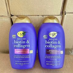 Cặp Dầu Gội và Dầu Xả Biotin OGX 385ml ×2 - Giảm Rụng Tóc, Kích Thích Mọc Tóc Hiệu Quả