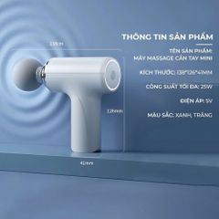 Máy Massage Cầm Tay MG203 Mini , Máy Mát Xa Toàn Thân Sạc Pin 4 Đầu 6 Cấp Giảm Đau Mỏi, Thư Giãn Giảm Strees 630086