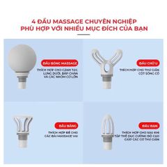 Máy Massage Cầm Tay MG203 Mini , Máy Mát Xa Toàn Thân Sạc Pin 4 Đầu 6 Cấp Giảm Đau Mỏi, Thư Giãn Giảm Strees 630084