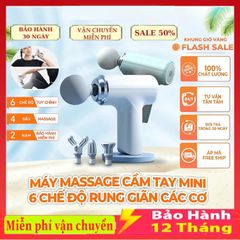 Máy Massage Cầm Tay MG203 Mini , Máy Mát Xa Toàn Thân Sạc Pin 4 Đầu 6 Cấp Giảm Đau Mỏi, Thư Giãn