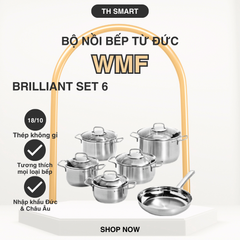 Bộ Nồi Chảo Bếp Từ Đức WMF Brilliant 6 Món Thép Không Gỉ - Đa Dạng Kích Thước, Sang Trọng, Chất Lượng Cao